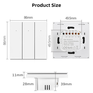 LEDEAST DS-1081ZN 110V 220V controllo APP Smart Switch 1 2 3 Gang Tuya Zigbee pulsante Timer interruttori della luce - Product Image 5