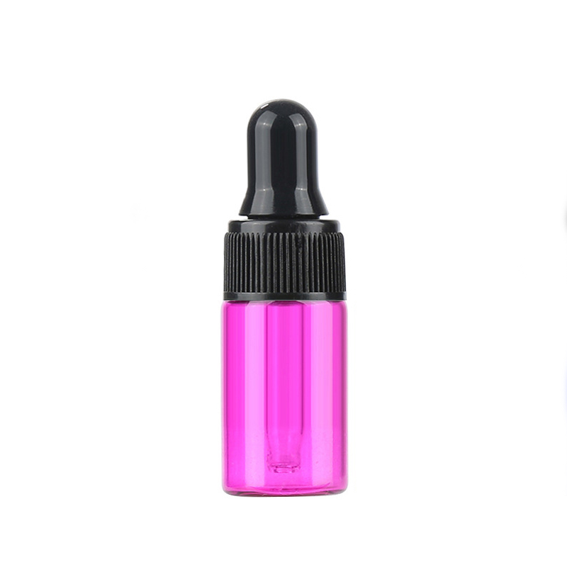 Bouchon compte-gouttes en plastique rose + noir