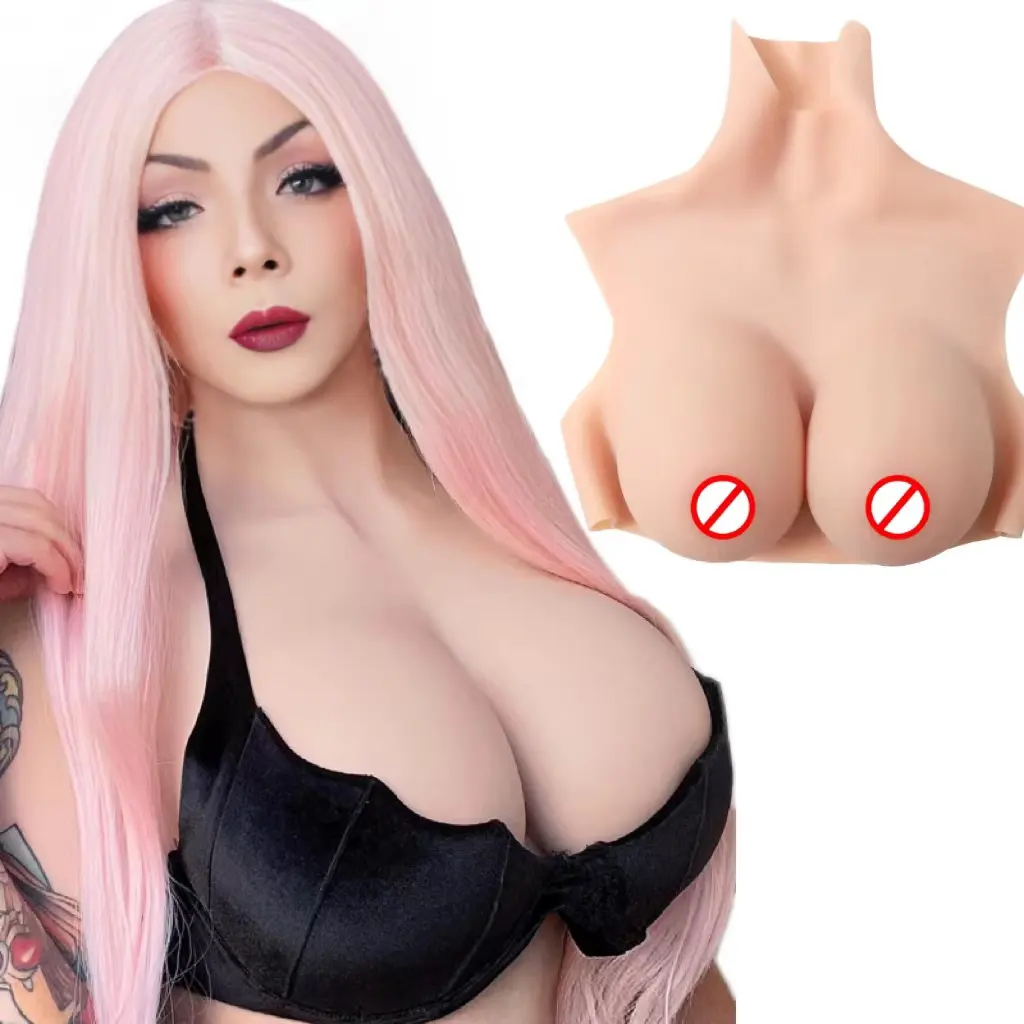 Silicone Breast Forms Breastplates Fake Breasts for Crossdressers B-C-D-E-G Cup Silicone Filled Breast Plate for Drag Queen