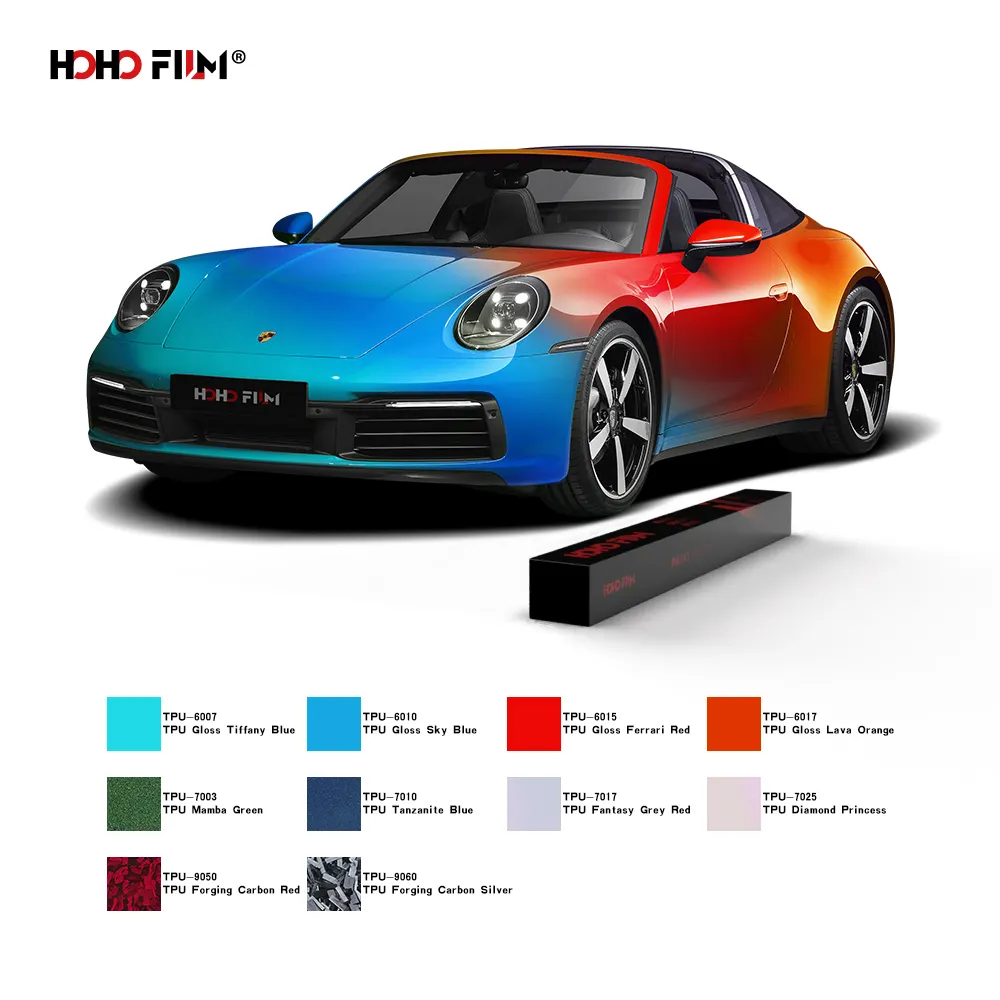 HOHOFILM-Film de protection en TPU pour voiture, couleur changeante, liquide, métal, rouge, auto, 1.52x16m/rouleau