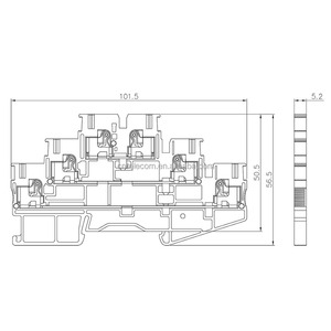 <strong>3</strong>-layer Connector, <strong>1</strong> <strong>Input</strong> and <strong>1</strong> <strong>Output</strong> 2.5mm square Wiring Terminal Block - Product Image 2