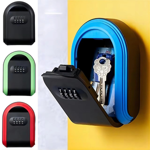 Wall Mount Key Lock Box, 4 Digit Password <strong>Code</strong>, Security Lock, No Key for Home Office, Safe Secret Storage Box Organizer