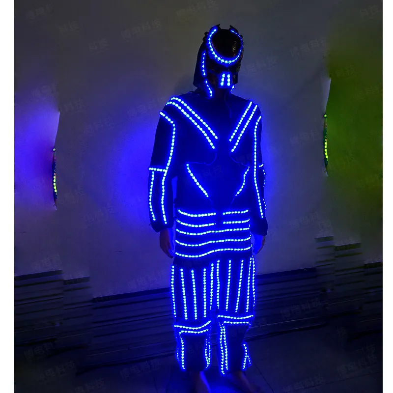 Warcraft-disfraces de iluminación LED para hombre, ropa para club nocturno, bar, disfraz, monstruo, Ropa de baile láser