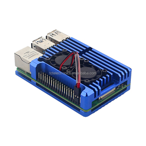 <span class=keywords><strong>Raspberry</strong></span> <span class=keywords><strong>Pi</strong></span> 4 Modell B Gehäuse mit Doppel kühlung Mini-Lüfter Kühlung Schutzhülle Aluminium legierung Shell Cooling <span class=keywords><strong>Case</strong></span>