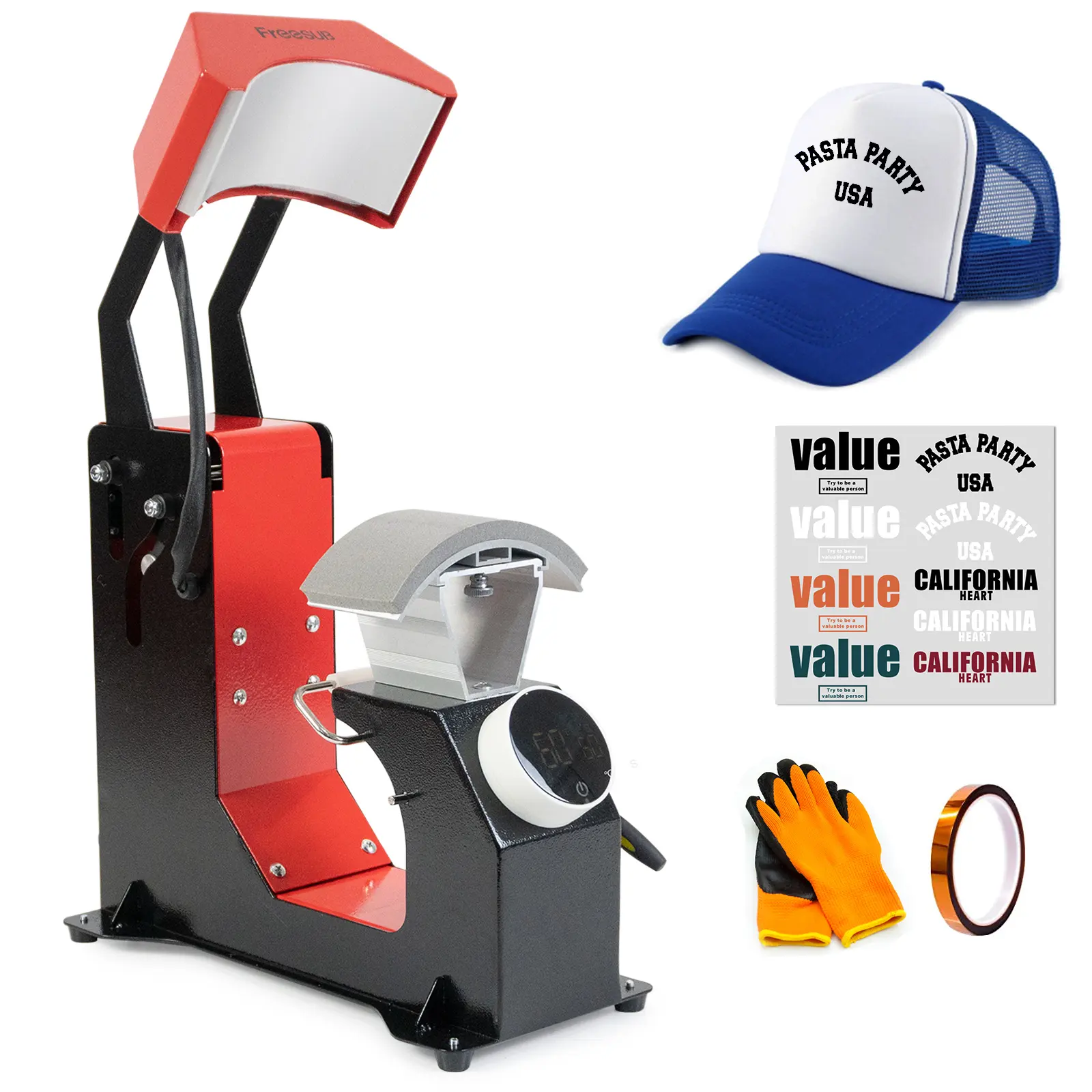 Freesub 3 en 1 gorra automática máquina de prensa de calor máquina de impresión de sombreros F136