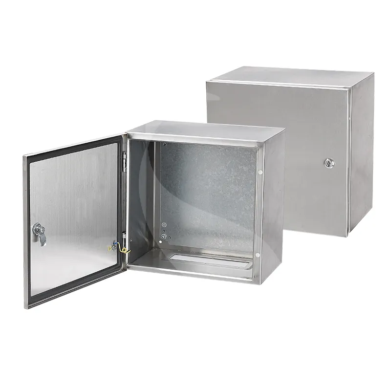 Gabinete eléctrico de montaje en pared Caja de panel de control eléctrico de energía metálica Cajas de acero inoxidable impermeables