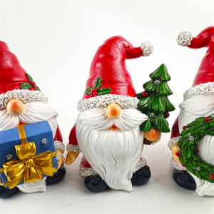 Noel ışıkları ev dekor reçine noel Gnome figürler giyen kırmızı şapka
