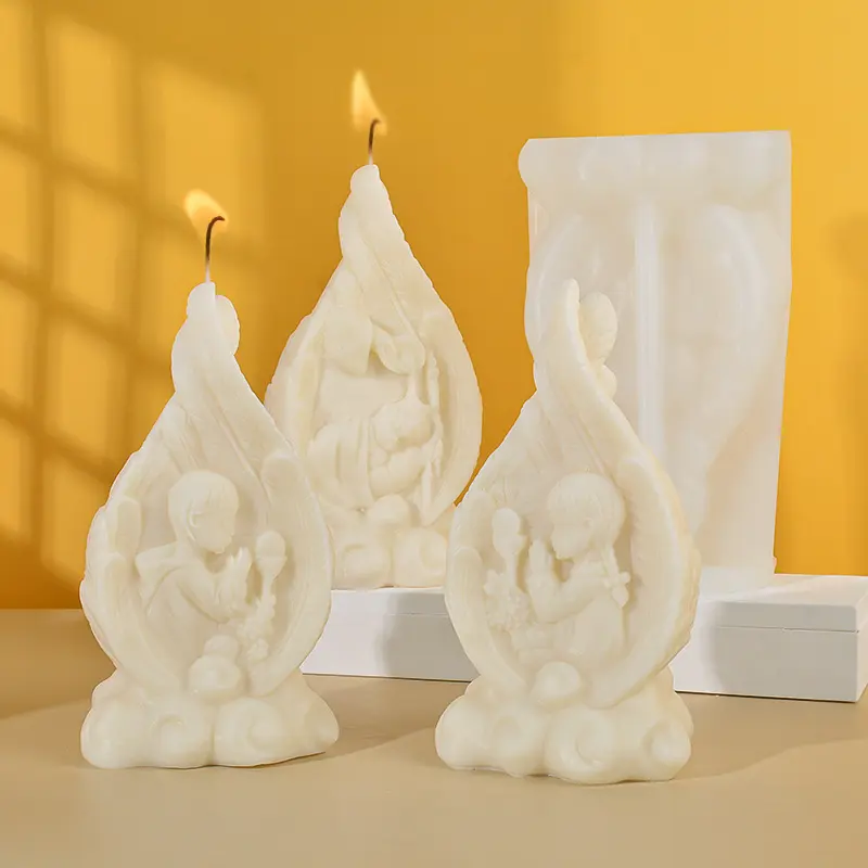 Vela de silicone islâmica DIY de alta qualidade molde de borracha de silicone para sabões de penas vela de resina