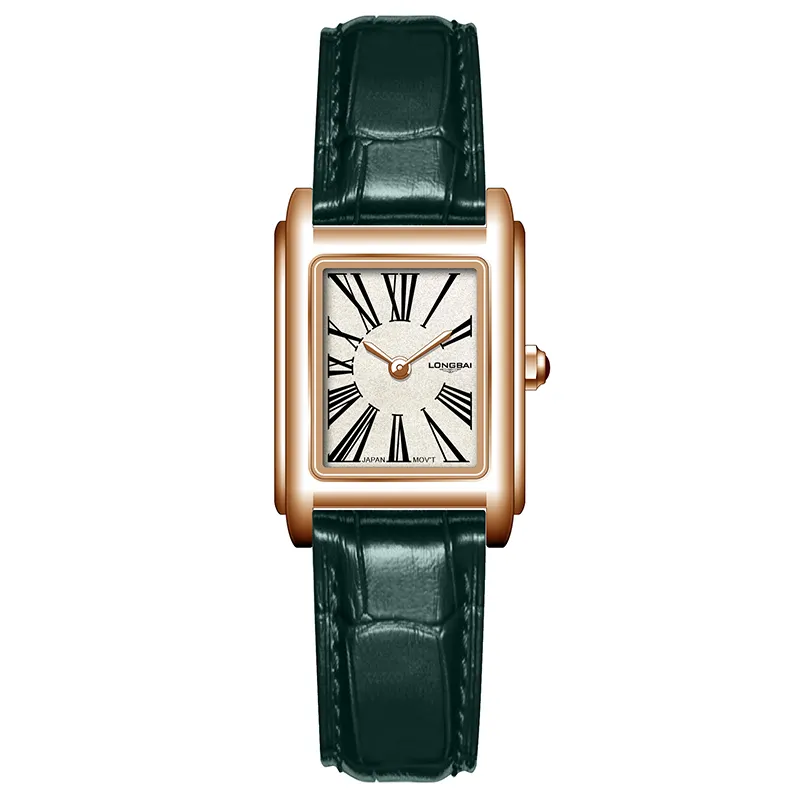 Relógio de luxo minimalista retangular antigo personalizado para mulheres, quartzo vintage, moda feminina em couro, para mulheres