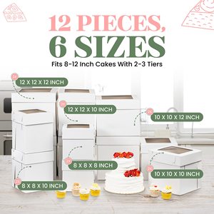 Bán buôn tùy chỉnh Bánh hộp đám cưới sinh nhật 10x10x5 20x20x8 4 6 8 10 12 14 inch cao Bánh hộp với cửa sổ Logo - Product Image 3