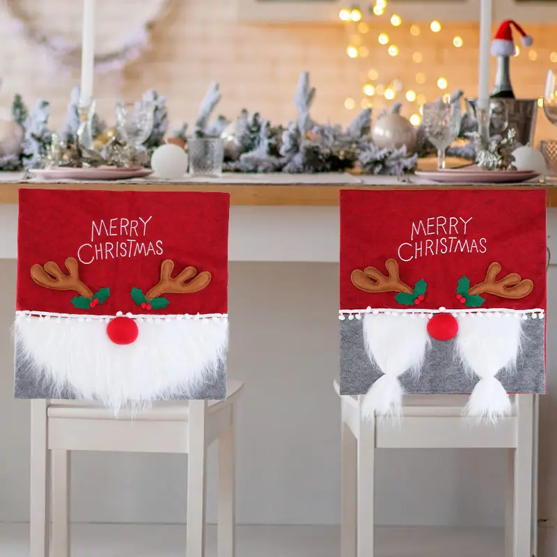 Capa para cadeira de neve, capa vermelha para cadeira de tecido vermelha para decoração de casa, festas e feriados