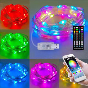 Multicolor Rgb Copper <strong>String</strong> <strong>Light</strong> Smart App Control Christmas Fairy <strong>Led</strong> <strong>String</strong> <strong>Lights</strong> for Curtain Fence Tree Outdoor Decoration - Product Image 3