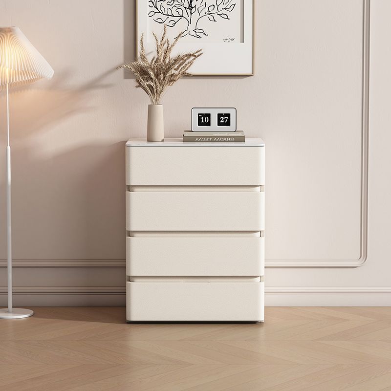 Bianco crema, cassettiera a quattro cassetti, dimensioni 80 * 40 * 80.