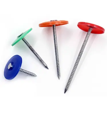 1inch Electro Galvanized Plastic Cap Roofing Nail Ring Shank Roofing Nails 3000PCS/Pail