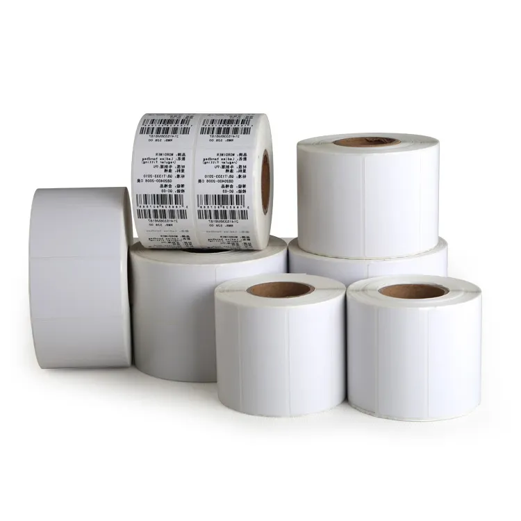 Fábrica de fabricação de cola permanente em branco rolos de etiquetas auto-adesivas branco tamanho da etiqueta 100 milímetros x 40mm