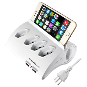 Fillo de linha INMETRO 2つのUSBコンセント電源タップを備えた6つの方法 - Product Image 1
