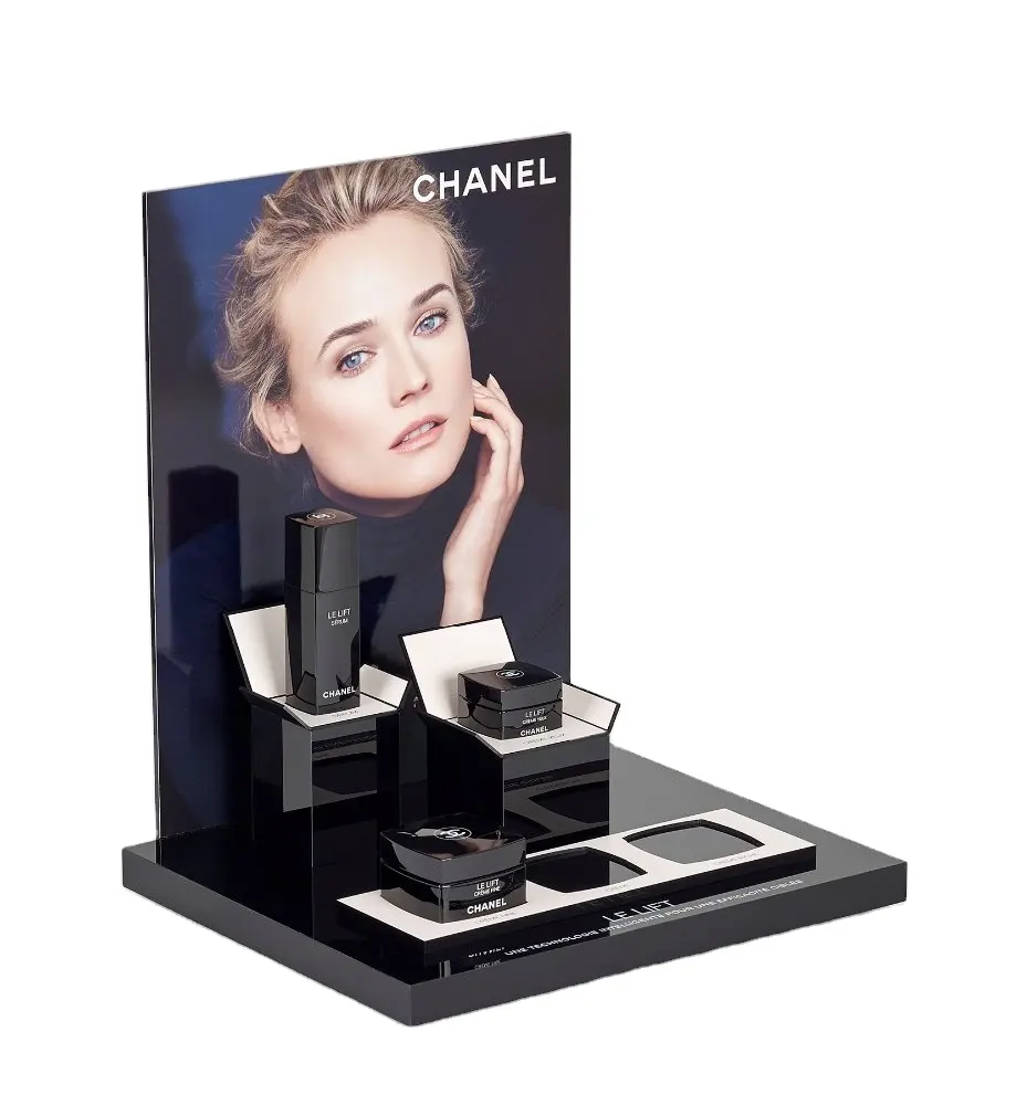 Benutzer definierte Andy Board Luxus Acryl Lippenstift Halter Make-up Veranstalter Acryl Parfüm Flasche Display Stand Kosmetik Display Stand