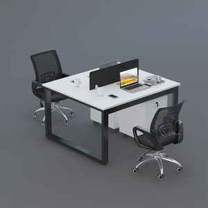 Factory Direct Sale <strong>Simple</strong> Design Modern Office Staff Workstation <strong>Computer</strong> Combination 4- Seat <strong>Desk</strong> and Chair with High Quality - Product Image 3
