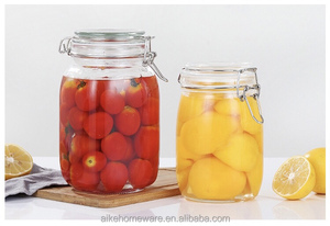 เก็บ Pickle แก้ว Jar พร้อมฝาปิดขนาดใหญ่ความจุกระป๋อง1.3L 2l Kimchi ภาชนะแก้ว - Product Image 2