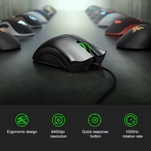 Razer Deathadder Essential6400DPIオプティカルUsbサイレントRGBラップトップPcマウス人間工学に基づいたゲーマー有線コンピューターゲーミングマウス