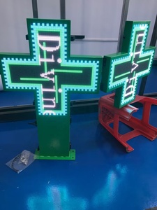 Full Color Pharmacy Cross LED Sign Temperature+humidity+light <strong>Sensor</strong> Wifi Control 60x60cm Double Sides P6 Outdoor LED Cross Sign - Product Image 4