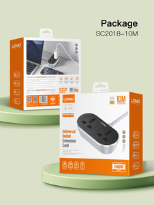 Cable de extensión de alimentación portátil Ldnio SC2018, cargador multifunción, Protector contra sobretensiones del Reino Unido, enchufe de extensión múltiple eléctrico Universal - Product Image 4