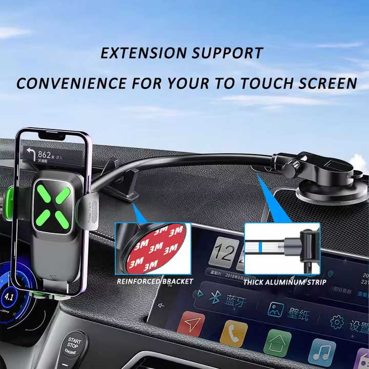Goose Neck 360 Degree Rotatable Universal Long Arm Mobile Cell Phone Holder Mount Car Dashboard Windshield Strong Suction Cup