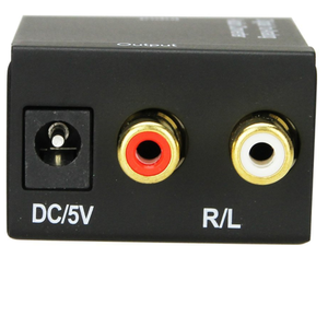 Convertidor de audio digital a analógico con adaptador de corriente CC y 1 cable de audio de fibra óptica de PC US Power - Product Image 5