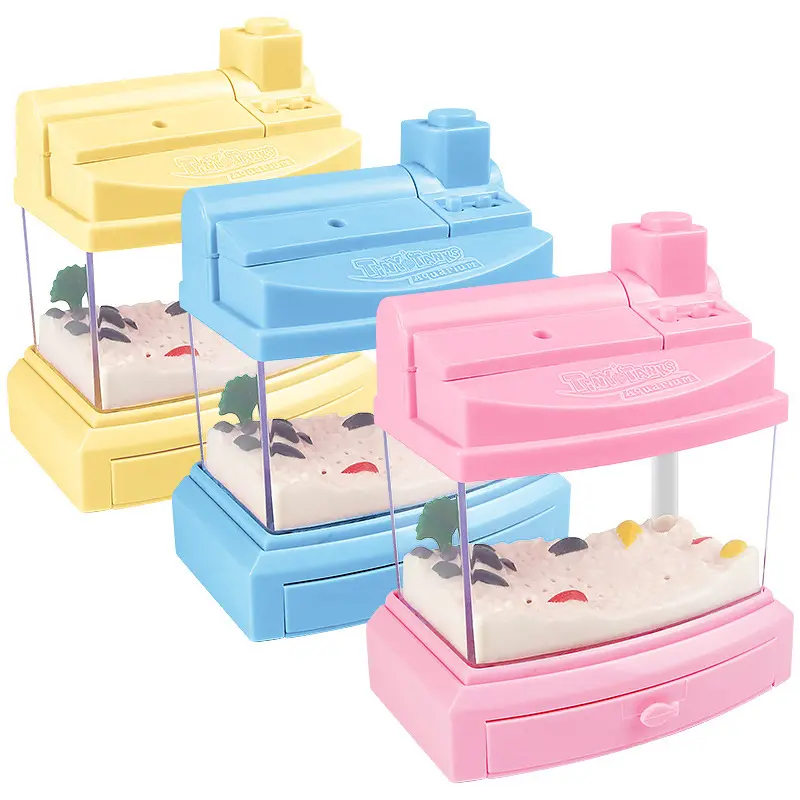 Mini acuario eléctrico, juguetes de pesca de acuario para niños de simulación, juguetes de pesca