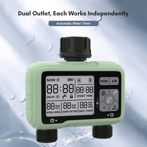 Timer digitale dell'acqua a 2 prese IPX5 irrigatore da giardino impermeabile programmabile con ampio Display LCD - Product Image 3