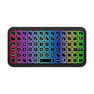JEQANG Mini Teclado BT con Retroiluminación RGB, Dispositivo de Carga Tipo C, Diseño Portátil en Inglés, 1 Unidad, 1 Unidad, 1 Unidad - Product Image 1