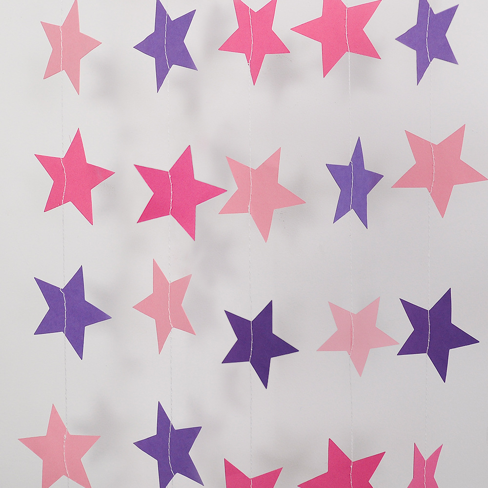 Car seam pink, rose red, purple stars about 4m