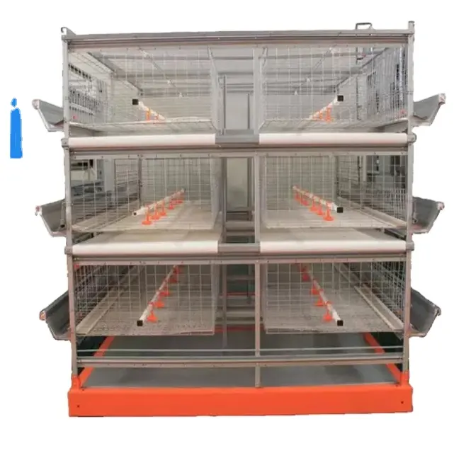 レイヤーチキンレイズ養鶏場用の自動Hタイプ4層鳥収穫ブロイラーレイズケージ