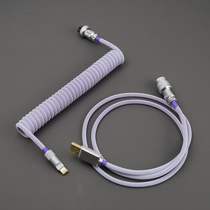 Customize DIY Light Blue Coiled <strong>Cable</strong> Type c Adapter Power Keyboard <strong>Cables</strong> Rolled <strong>Cable</strong> - Product Image 5