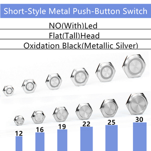 Stile corto 12MM/16MM/19MM/22MM/25MM/30MM/Touch pulsante tattile impermeabile uno due tre quattro colori interruttore a pulsante Led - Product Image 3