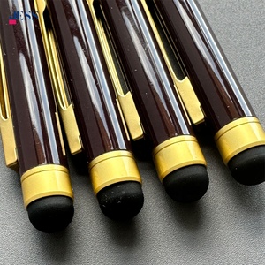 ปากกาลูกลื่นโลหะสีน้ำตาลสีแดงพร้อมจอสัมผัสสีทอง - Product Image 6