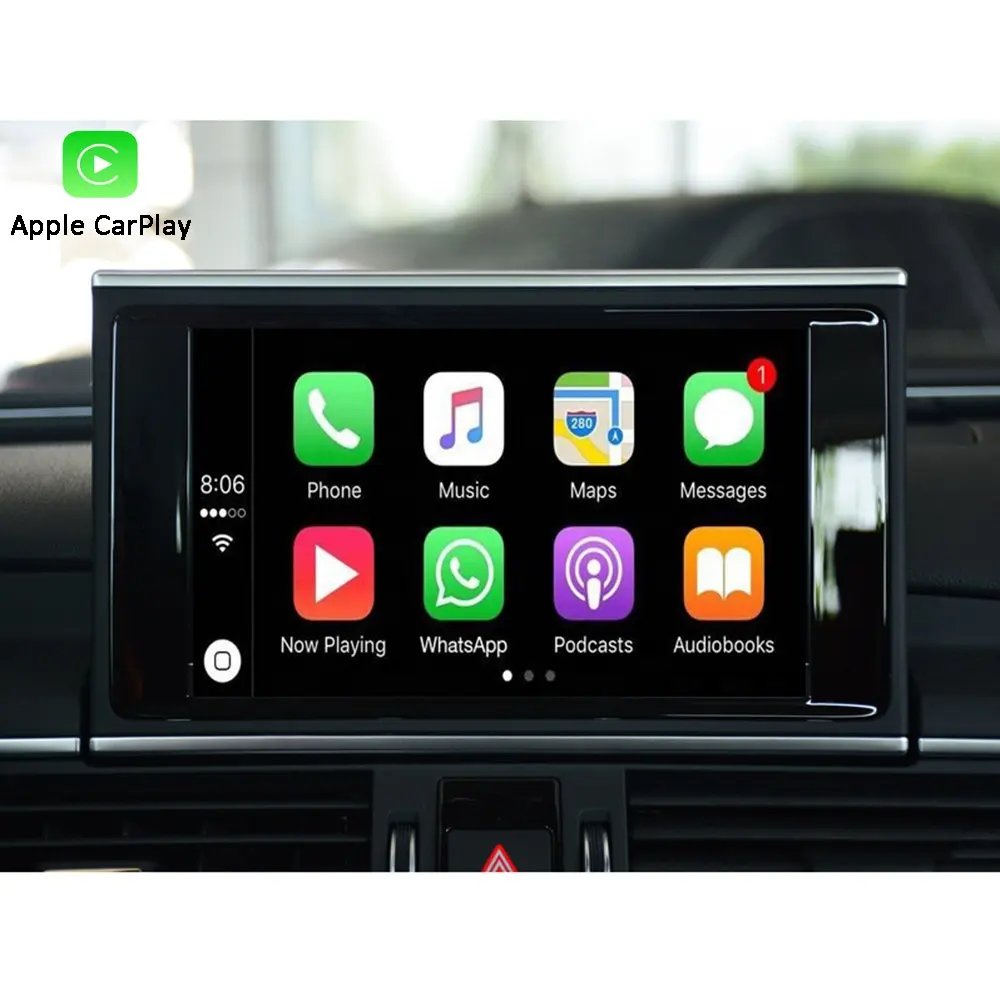 Carplay para carro, sem fio, para audi a6 c6 a7 com 3g mmi apple carplay ios airplay interface oem suporte android auto