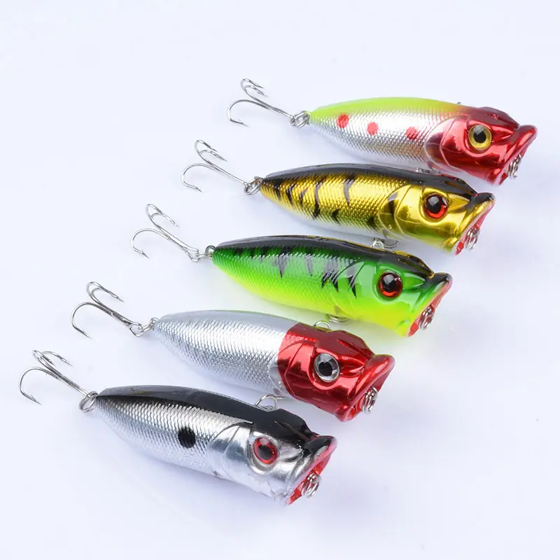 6.5cm/11.8g Venda Quente Clássicos Popper Isca De Pesca Com 2 Ganchos, Isca De Pesca Artificial