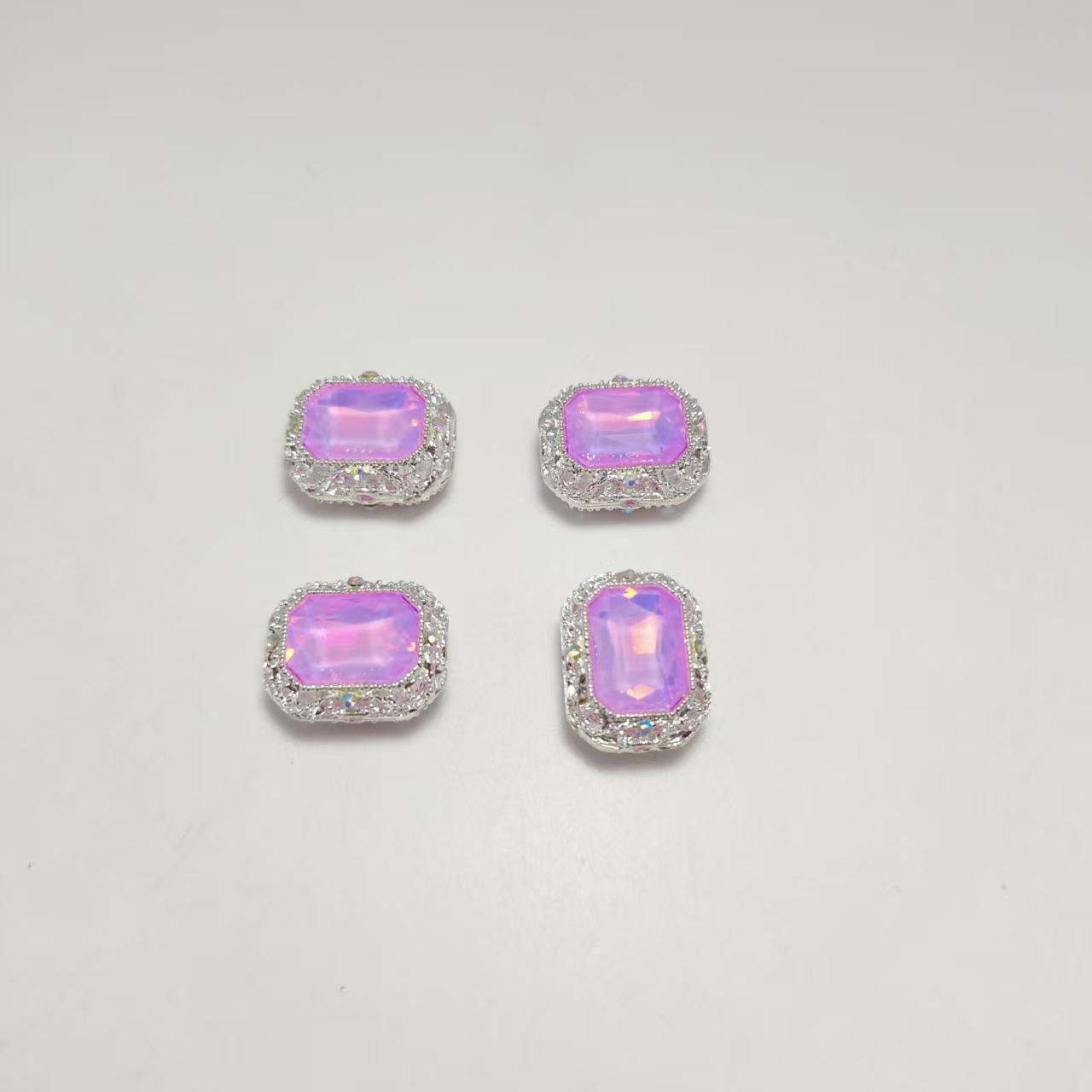Diamante morado moca plateado