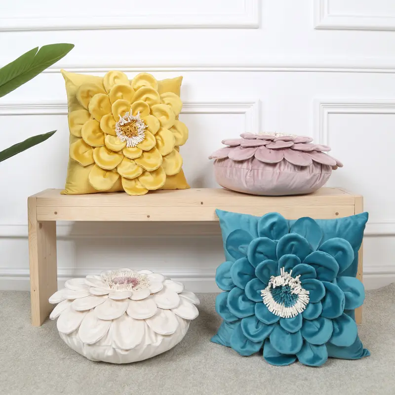 Valentine's Day New Arrival Soft Seat Cushions Cover Flower Pillow Cases For Home Decoration 45x45cm
