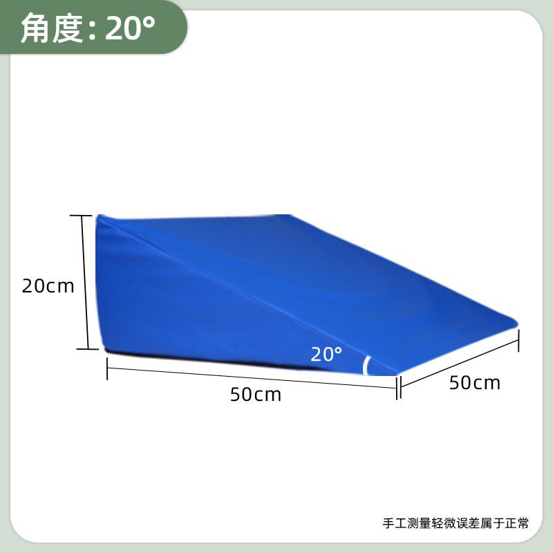 Coussinet imperméable en PU amélioré en forme de coin, bleu, 50*50*20 mm
