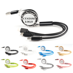 Bán buôn điện thoại di động Đồng bộ Cáp dữ liệu <span class=keywords><strong>3</strong></span> trong 1 Micro đa USB sạc cáp tùy chỉnh cho iPhone sạc cáp USB với logo - Product Image 1