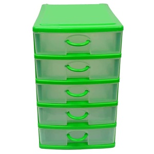 Armadio portaoggetti in plastica a 5 cassetti 16x22x25cm con struttura a torre organizzatore salvaspazio - Product Image 1