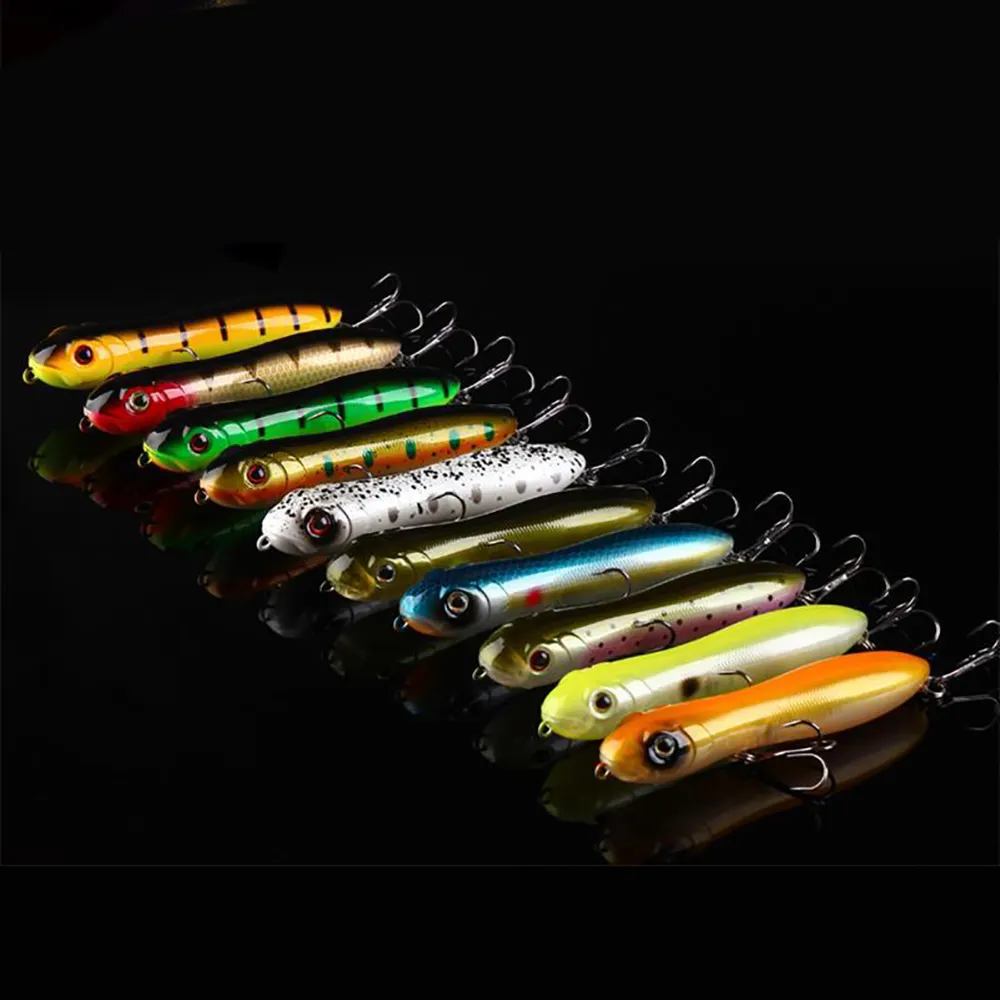 10 Color Catfishing Floating Rattle Sound Louder Super Spook Fishing Pencil Lure