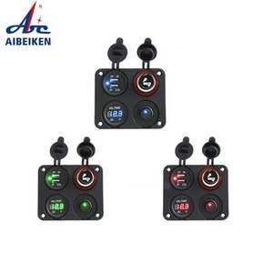 Sıcak satış Baintech 12 V dağıtım panosu çift USB telefon plaka voltmetre puro soket açik kapali anahtarı güç bankası hızlı araba şarjı - Product Image 5