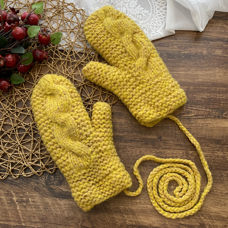 Taille unique-jaune une boîte-cadeau épaisse de laine d'aiguille