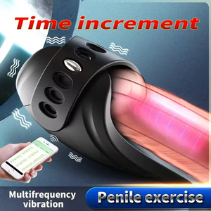 APP remot Kontrol pria dewasa mainan seks dapat disesuaikan Stimulator Glans pijat Vibrator <span class=keywords><strong>penis</strong></span> cincin Masturbator pria pelatih - Product Image 4