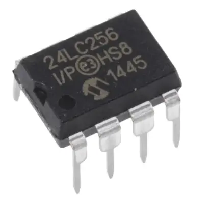 Mikroçip 24LC256-I/P, 256kbit seri EEPROM bellek, 900ns 8-Pin PDIP Serial-I2C