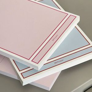 Venta al por mayor Simple azul Rosa A5 Bloc de notas libreta de notas funcional registros listas de tareas Bloc de notas de papel para escribir - Product Image 5