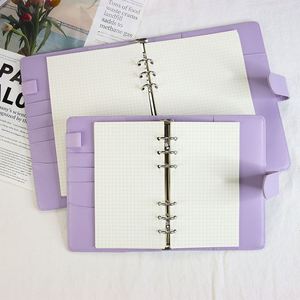 A5 6 quaderni in pelle metallica anello sei fori raccoglitore ad anelli in pelle Pu A6 con porta carte per raccoglitore a risparmio di Budget personale